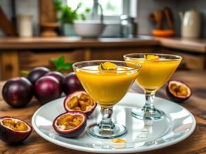 Mousse de Maracujá com Leite de Coco e Gelatina Tropical