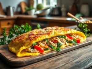 Omelete de Forno com Frango Desfiado Energético
