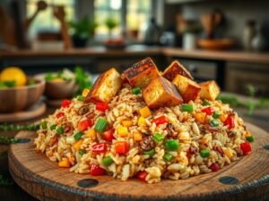 Arroz Carreteiro Vegano com Tofu Defumado: Força e Sabor no Mesmo Prato