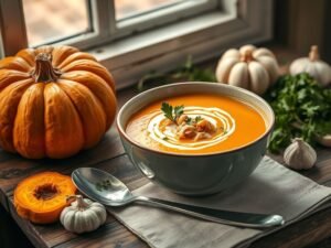 Sopa de Abóbora com Frango do Inverno