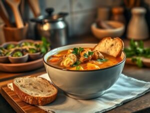 Sopa de Inhame com Frango Deliciosa