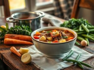 Sopa de Legumes e Carne da Vovó