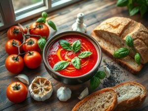 Sopa de Tomate Italiana com Toque Brasileiro