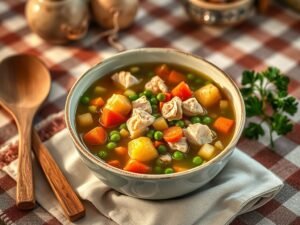 Sopa de Galinha com Legumes do Inverno