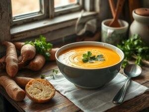 Sopa de Inhame Simples e Rápido com Toque de Ervas