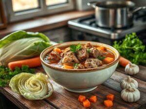 Sopa de Repolho com Carne do Inverno Brasileiro