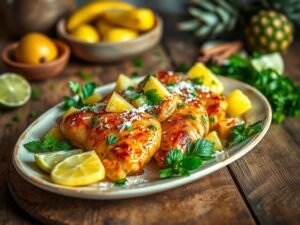 Frango Tropical com Abacaxi e Coco