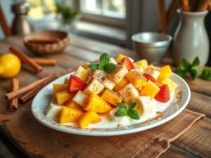 Ambrosia Tropical com Coco e Canela