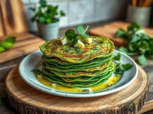 Panquecas Verdes de Espinafre com Toque de Queijo