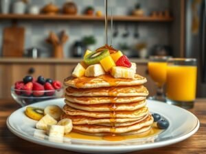 Panqueca Proteica de Whey com Frutas Tropicais