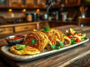 Panquecas de Carne com Toque Brasileiro