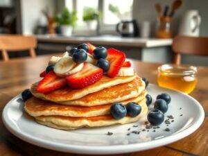 Panqueca de Tapioca Proteica com Frutas