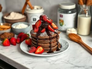Panqueca de Chocolate Simples com Toque Proteico