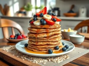 Panqueca Proteica de Aveia com Frutas