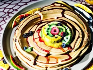 Panqueca Doce Proteica com Frutas Tropicais