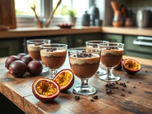 Mousse Tropical de Maracujá com Chocolate