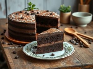 Bolo de Chocolate Sem Glúten e Sem Lactose com Toque de Café