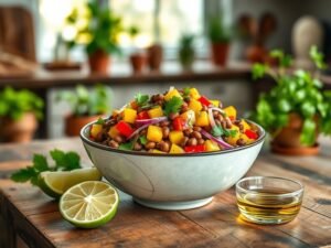 Salada Fria de Feijão Fradinho com Toque Tropical