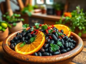 Feijão Preto com Laranja e Pimenta Tropical
