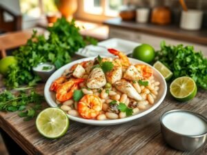 Feijão Branco com Frutos do Mar Tropical