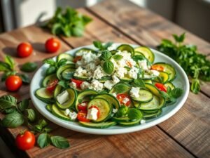 Salada de Abobrinha Crua com Queijo Tropical
