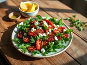 Salada de Tomate Seco com Rúcula e Toque de Limão