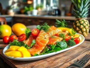 Salada de Salmão Defumado com Dill Tropical