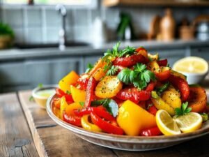Salada de Pimentões Coloridos Assados com Toque de Limão