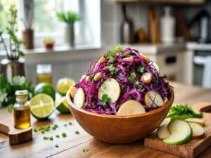 Salada de Repolho Roxo com Maçã Tropical