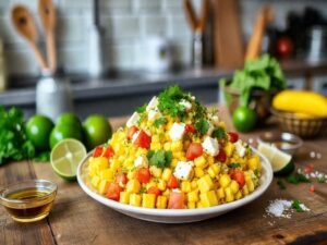 Salada de Milho com Queijo Coalho Tropical
