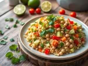 Salada Quinoa Grão Bico Abacate Tropical