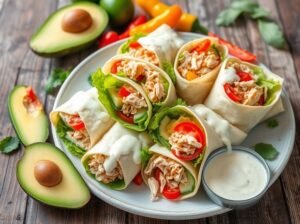 Wrap Frango Desfiado com Molho de Iogurte Tropical