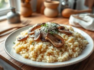 Risotto Cogumelos Shitake Parmesão Delicioso