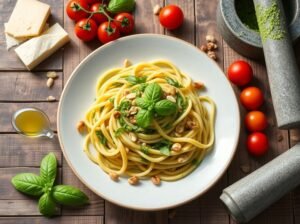 Macarrão Abobrinha Molho Pesto Caseiro Delícia Verde