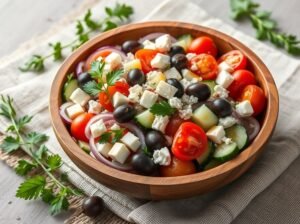 Salada Mediterrânea Azeitona Feta Queijo