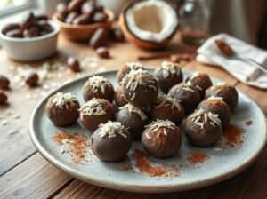 Trufas Tâmaras Cacau Coco Natural Deliciosas