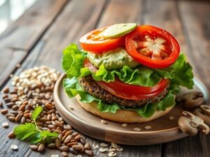 Hambúrguer de Lentilha, Cogumelo e Aveia
