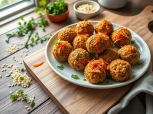 Bolinho Quinoa Cenoura Ervas Assado