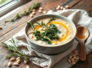 Sopa de Feijão Branco com Couve e Alecrim