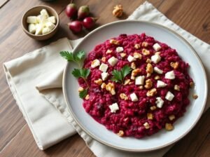 Risotto Beterraba Queijo Cabra Nozes