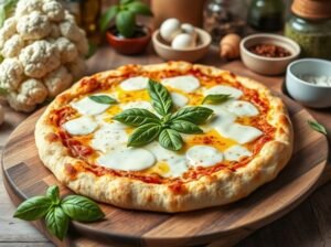 Pizza de Couve-Flor com Queijo Mozzarella Energizante
