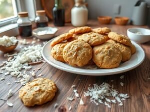 Cookies Energéticos de Coco e Baunilha com Farinha de Arroz