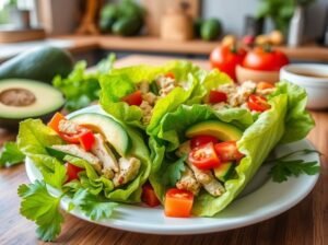 Wrap Alface Frango Abacate Tomate Energético